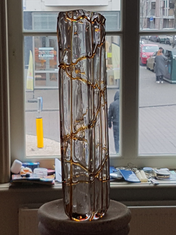 Murano vaas anni 70-canules honing op glas geblazen chalcedony  kopen? Bied vanaf 12!