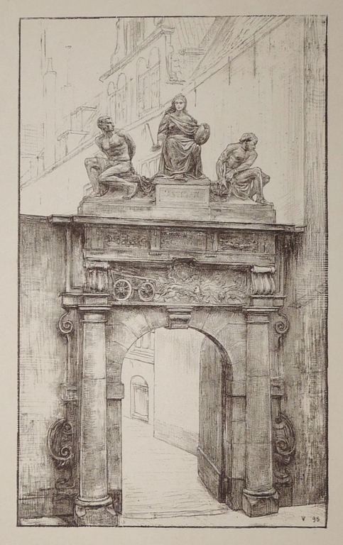 Jan Veth, Litho, Rasphuispoortje?, 1895 verkocht voor € 60!
