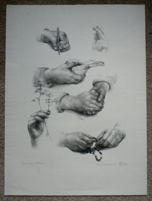 Aart van Dobbenburgh - litho: Marthy's handjes - 1960 verkocht voor € 55!