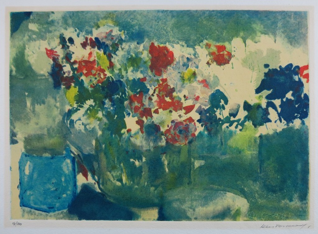Kees Verwey: Aquatint, Bloemstilleven verkocht voor € 150!