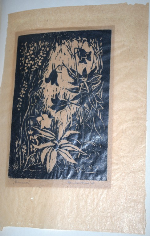 Hennie Wolvers - houtsnede bloemen getiteld Romance 1948 kopen? Bied vanaf 1!