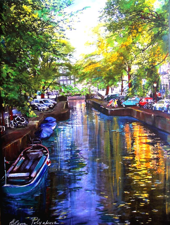 Elena Polyakova: Een zomerdag , Gemengde techniek verkocht voor € 60!