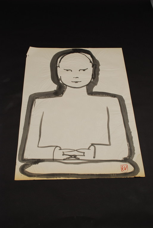 4 x inkt op rijstpapier ERNST VIJLBRIEF (1934-2010) verkocht voor € 51!