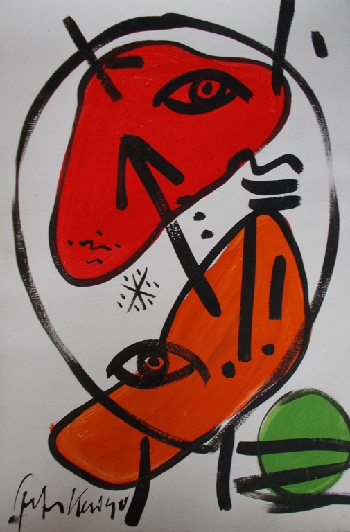 Peter Robert Keil,acryl op schilderskarton. kopen? Bied vanaf 140!