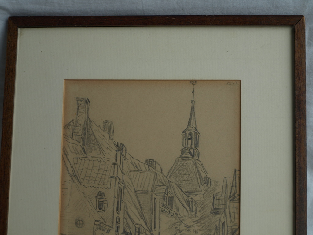 Eugène Rensburg : Tekening , Amersfoort – gesigneerd en ingelijst – 1912 kopen? Bied vanaf 1!