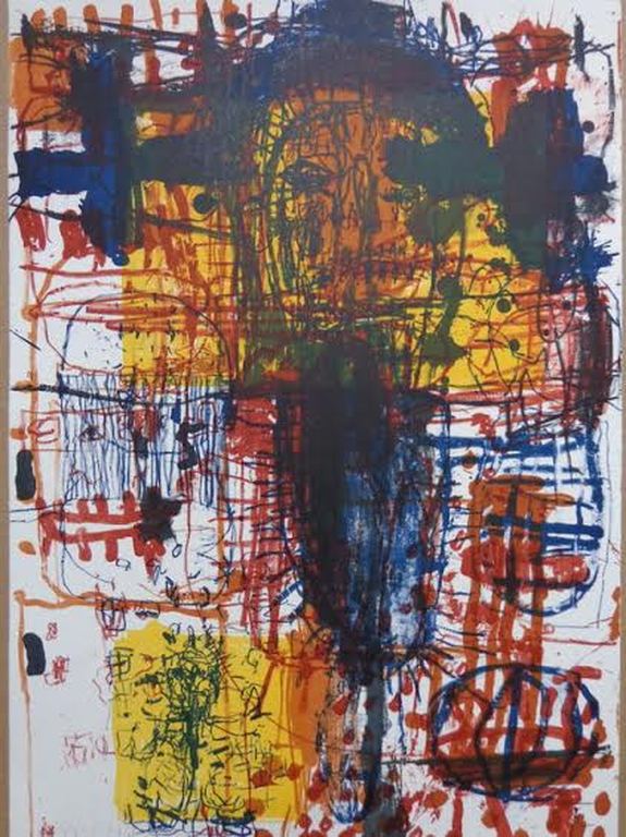 RIK van IERSEL Grote Kleurenlitho COBRA ABSTRACTIE Handgesigneerd uit 1991 verkocht voor € 65!