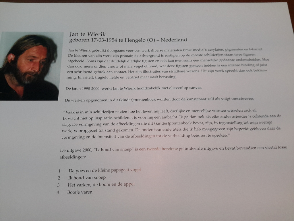 Mooie ingegelijste litho van jan te wierik uit het boek ik houd van snoep kopen? Bied vanaf 1!