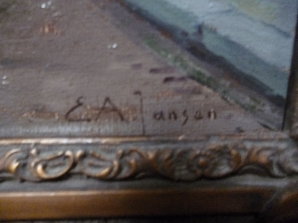 E.A. Jansen - olieverf - Kuiperspoort Middelburg (voorzijde) kopen? Bied vanaf 200!