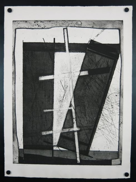 Ko Oosterkerk: Ets en aquatint, Abstracte compositie kopen? Bied vanaf 1!