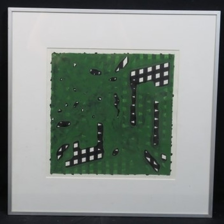 Jos van Merendonk: Gemengde techniek, Zonder titel - Ingelijst kopen? Bied vanaf 70!