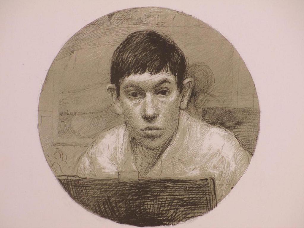 Aat Veldhoen, Zelfportret, Rotaprint verkocht voor € 50!