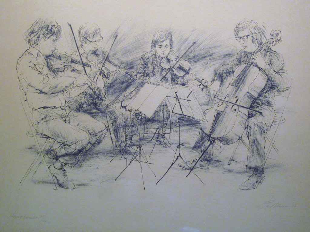Litho Piet Klaasse - Amati Quartet 31/100 verkocht voor € 40!