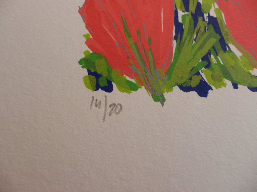 AD van HASSEL Kleurenzeefdruk RODE TULPEN kopen? Bied vanaf 1!
