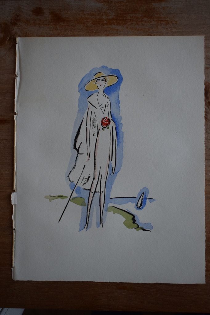 Kees van Dongen - Pochoir uit La Garconne - Elegante Dame met Wandelstok kopen? Bied vanaf 250!