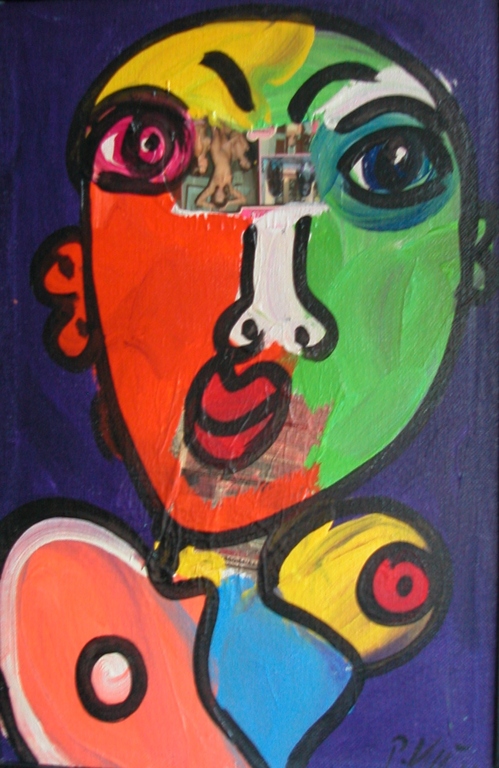 Peter Robert Keil,Collage met Acrylverf.Groot Xlarge. kopen? Bied vanaf 195!