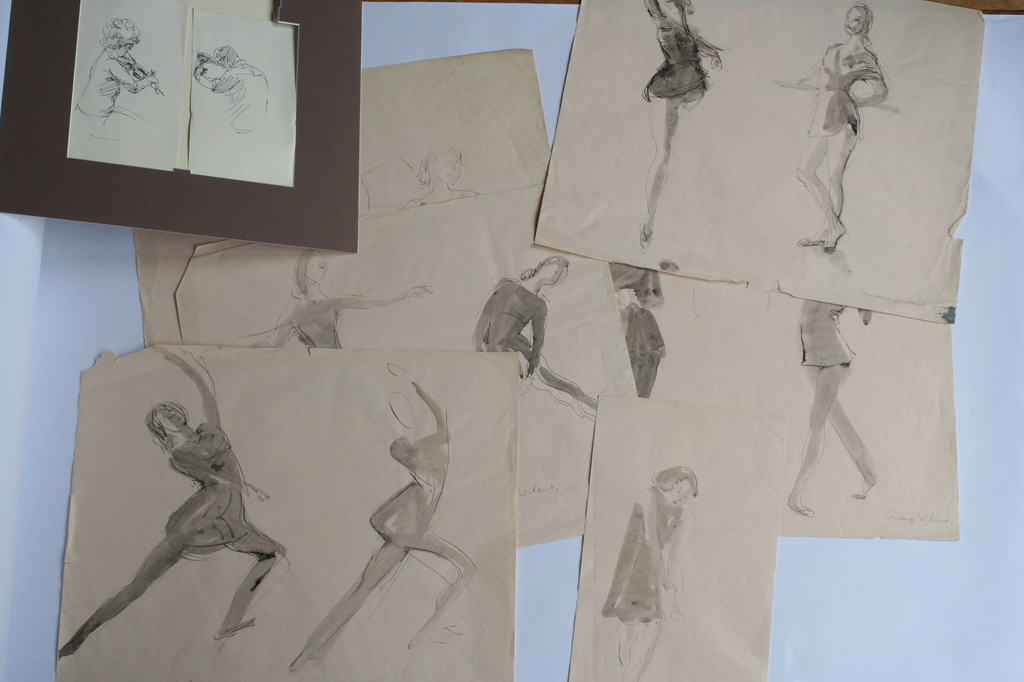 Constance Wibaut, 8 tekeningen inkt en aquarel, gesigneerd kopen? Bied vanaf 1!