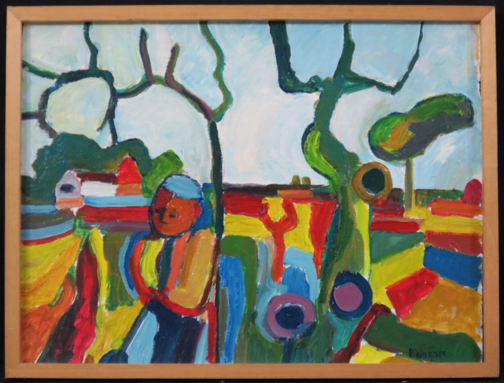 Piet (II) Wiegman: Olieverf op paneel, Landschap - Ingelijst kopen? Bied vanaf 1!