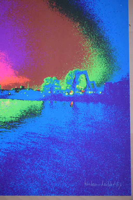 Henk van der Vet - Kleurenzeefdruk - De Hef - Brug in Rotterdam kopen? Bied vanaf 50!