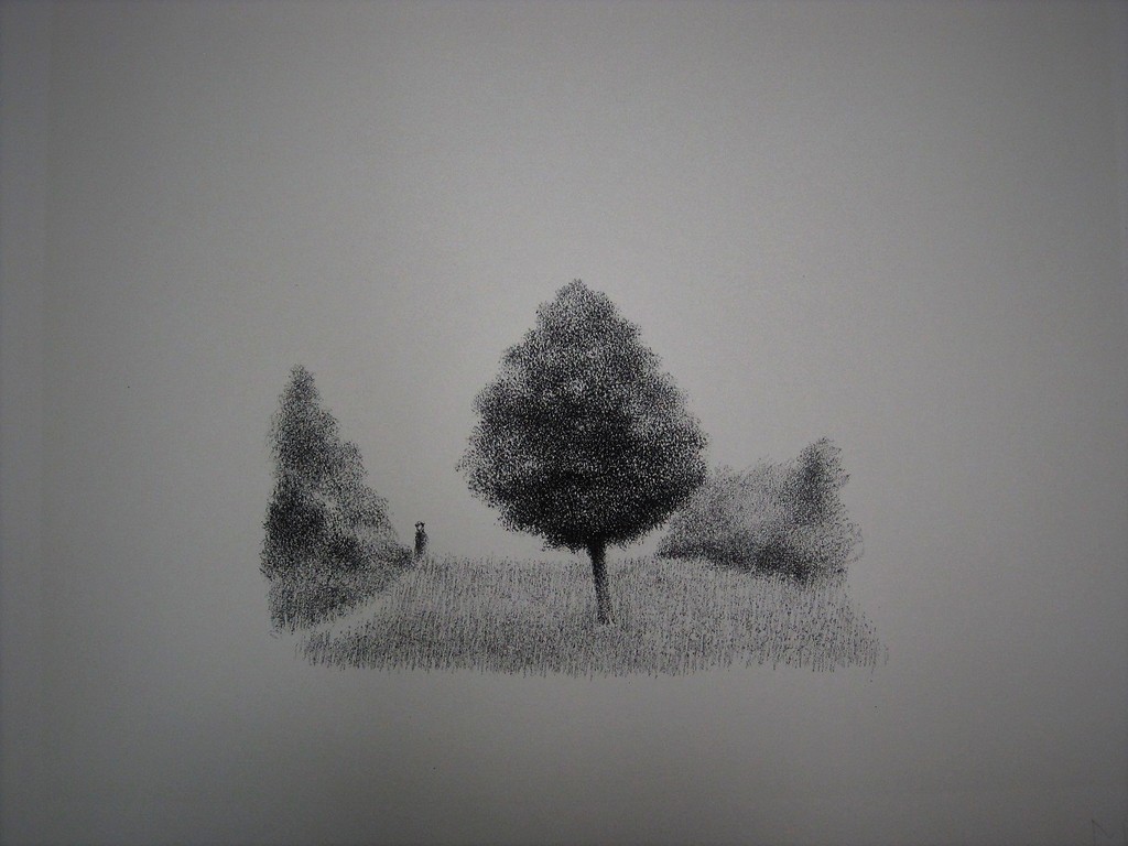 Typisch verstild werk van Metten Koornstra 1912-1978 Litho "man in landschap" MK kopen? Bied vanaf 1!