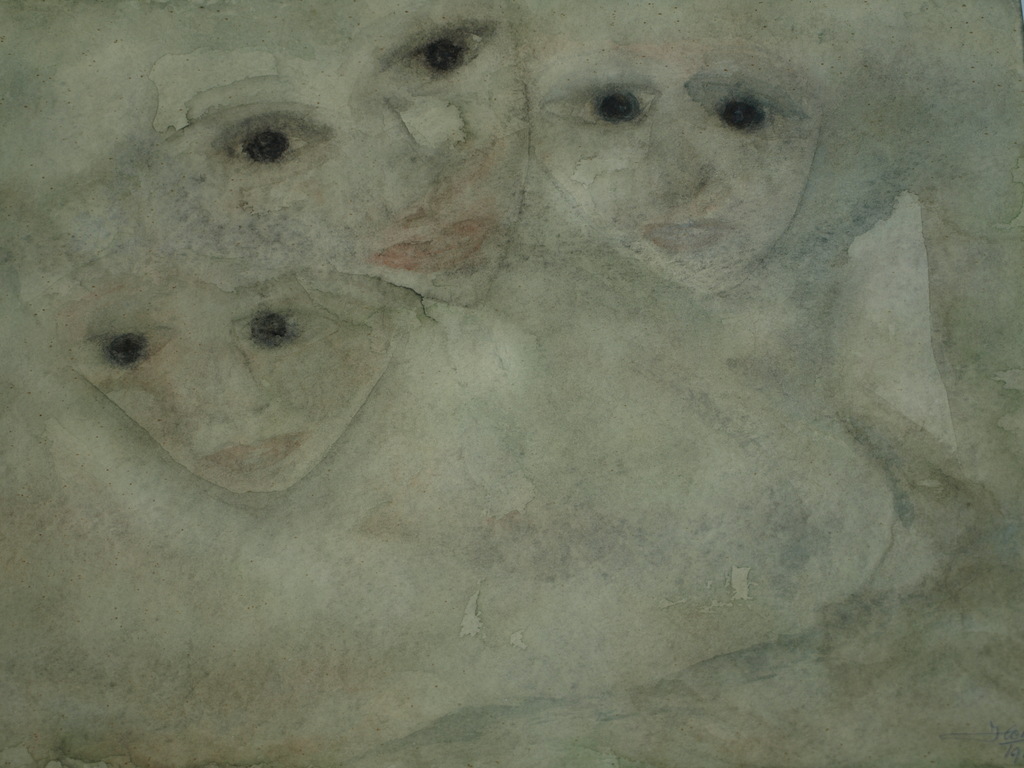 Onduidelijke signatuur  – Aquarel – Surrealistisch... - 1985 kopen? Bied vanaf 1!