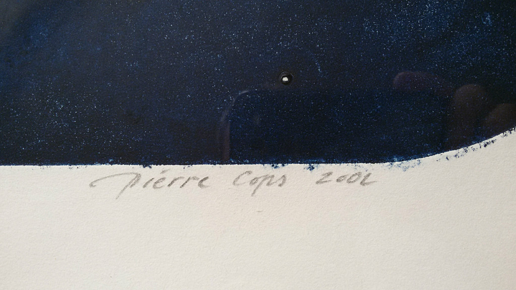 Pierre Cops - A night at sea, ets (mooi ingelijst, groot) kopen? Bied vanaf 80!