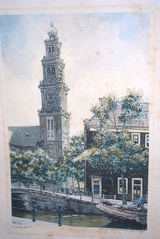 Amsterdam, Westerkerk - kleurenets - gesigneerd kopen? Bied vanaf 75!