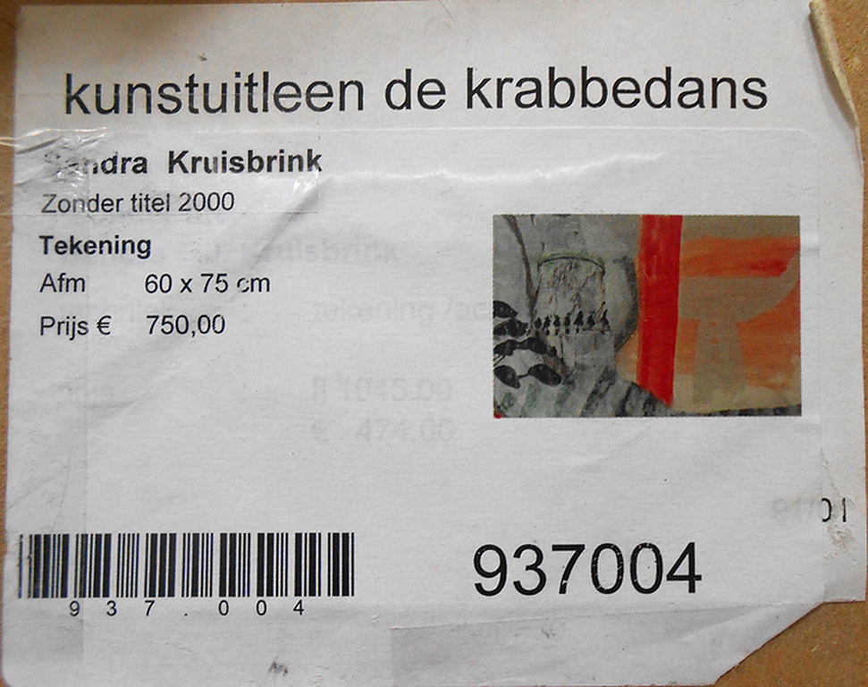 Sandra Kruisbrink, tekening 2000, Z.T. ( Ingelijst) kopen? Bied vanaf 140!