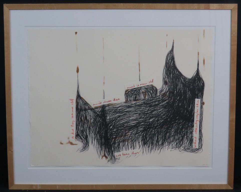 Ansuya Blom: Litho, Collage, Must remain still - Ingelijst kopen? Bied vanaf 35!