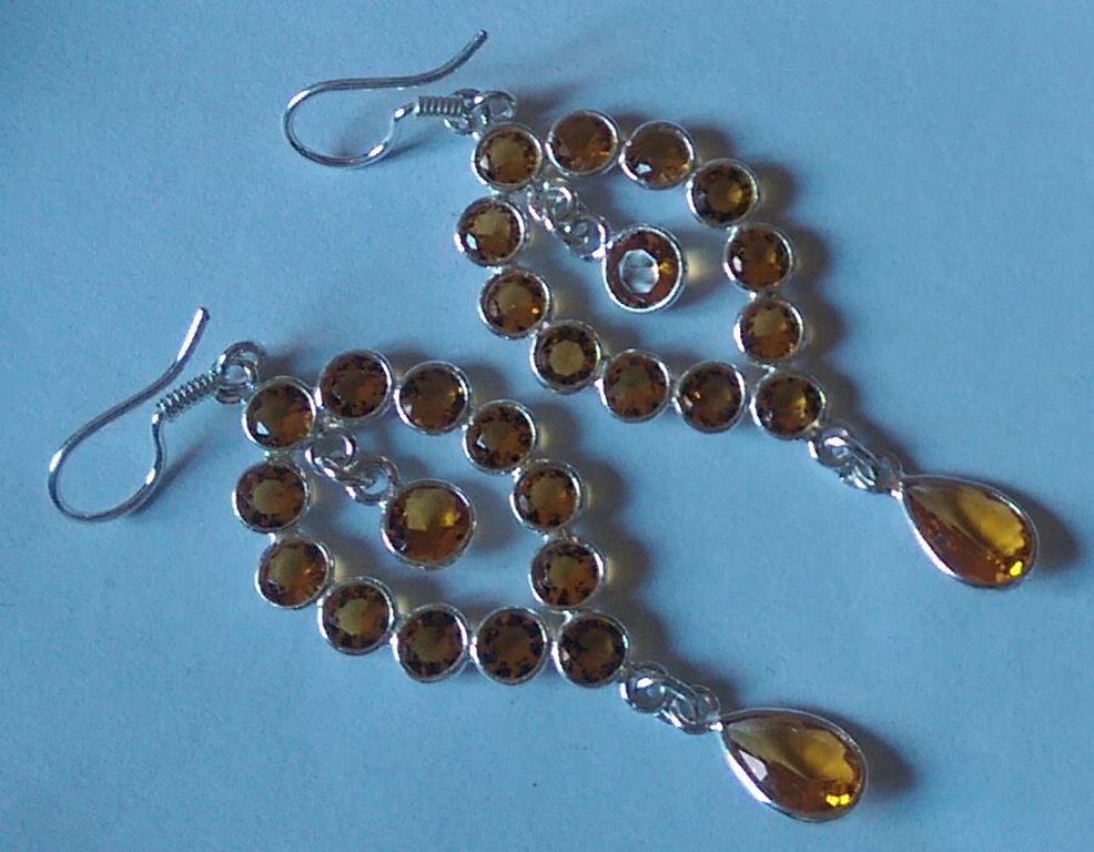 Zilveren oorbellen met gele citrien  kopen? Bied vanaf 11!