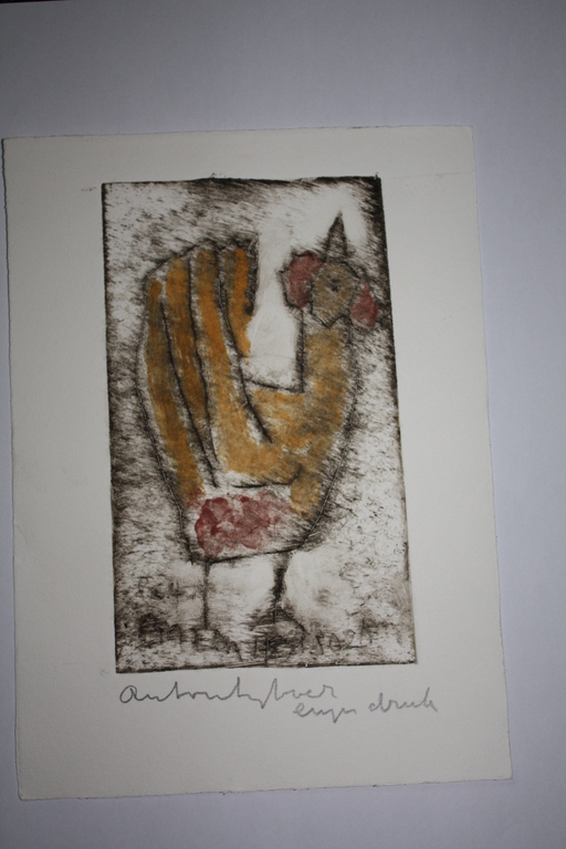 ANTON HEYBOER - ETS UIT 1999 - HAANTJE MET KLEUR verkocht voor € 350!