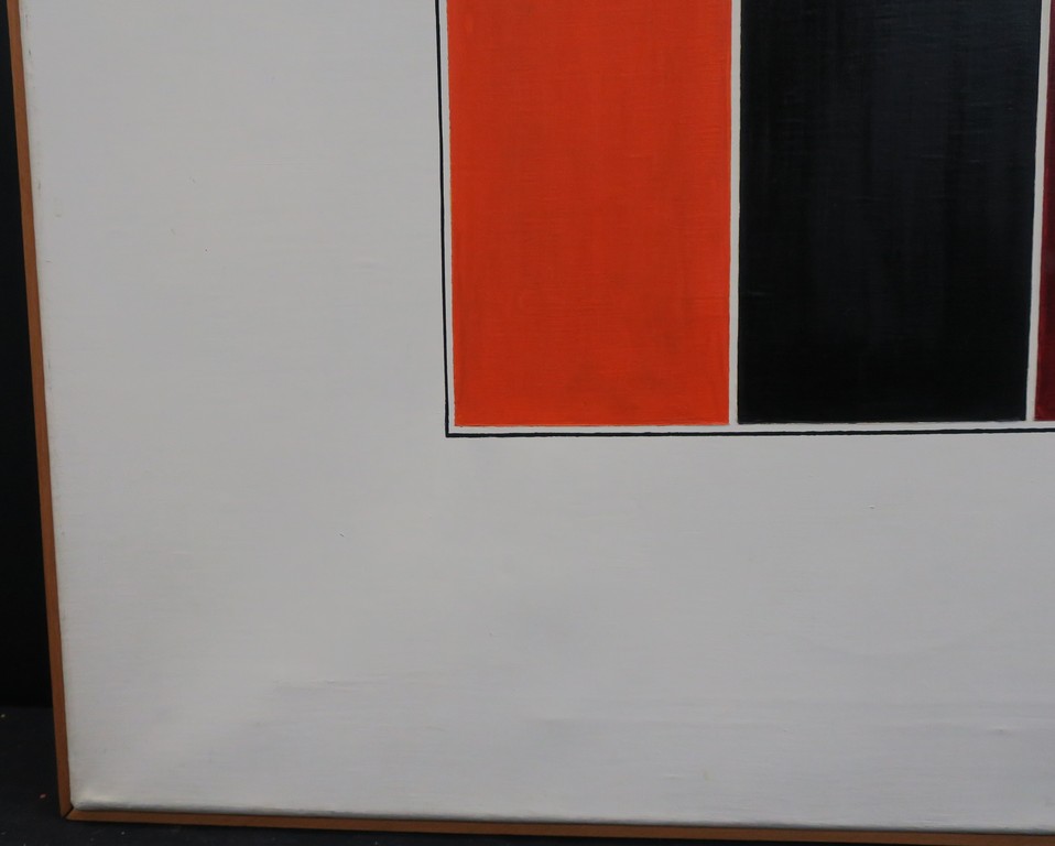 Wim Smits: Acryl op doek, Z.T. geometrische kleurvlakken - Ingelijst (groot) kopen? Bied vanaf 125!