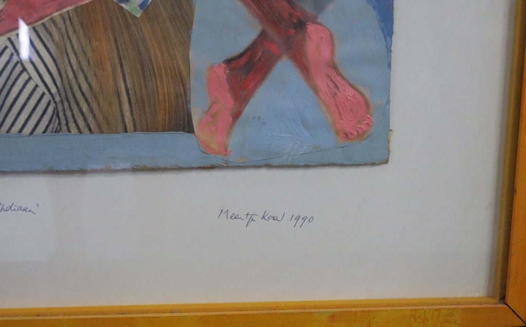 Meertje Kaal: Collage op karton, De verdreven Wyoming Indiaan - Ingelijst kopen? Bied vanaf 20!
