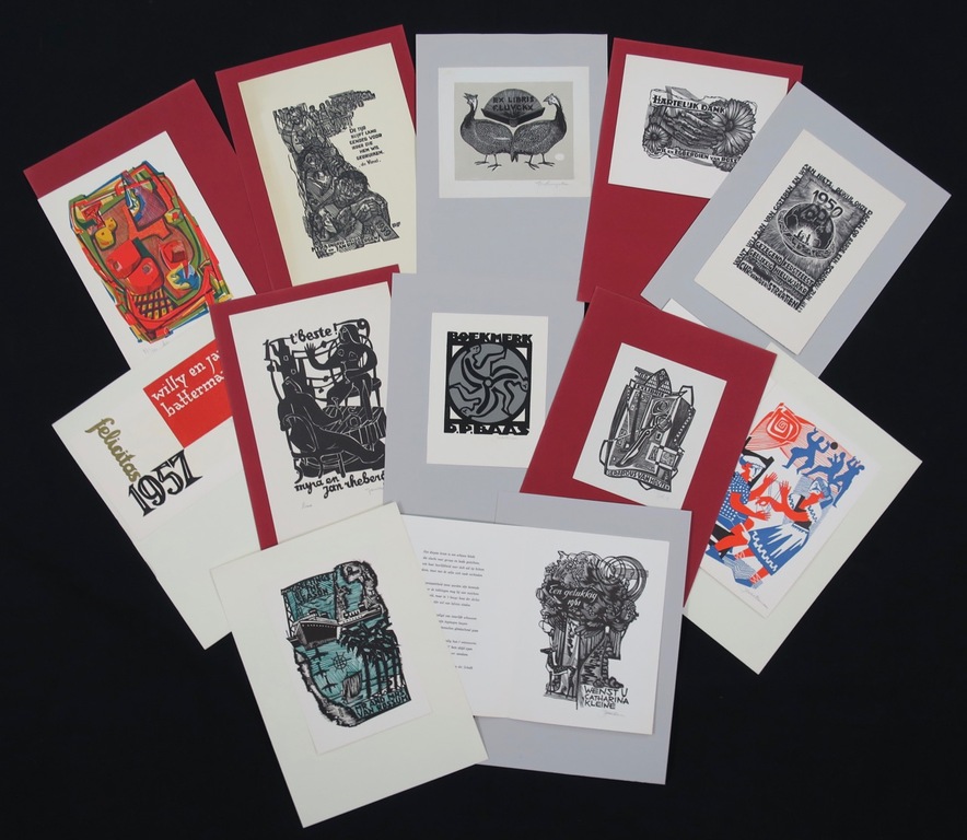 Lot met 12 items (Ex-libris), van o.a. Jan Battermann kopen? Bied vanaf 1!