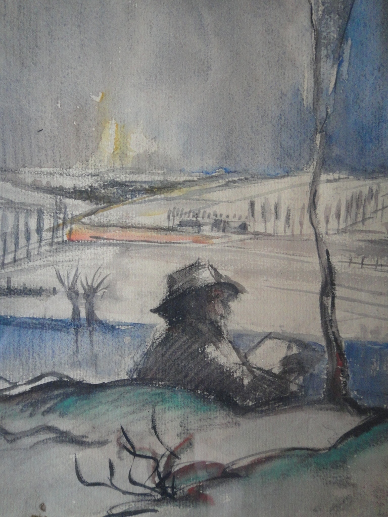 Jacques Mels (1899-1974), aquarel, man met uitzicht op Limburgs heuvellandschap kopen? Bied vanaf 40!