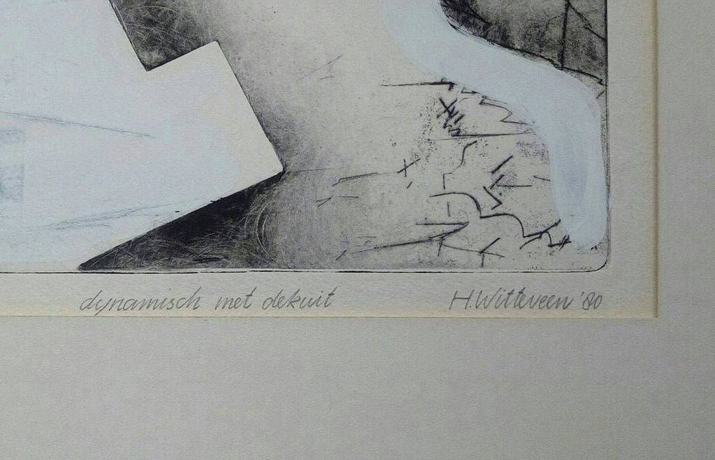 Holly Witteveen: ingekleurde ets - Dynamisch met dekwit kopen? Bied vanaf 1!