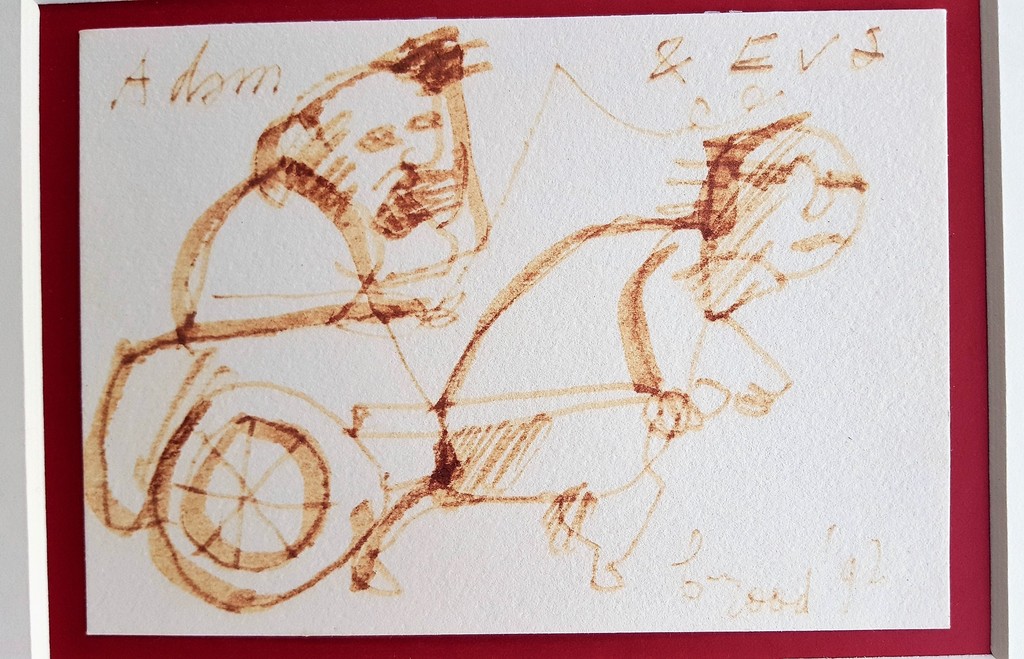 Herman Brood: originele tekening, Adam & Eva verkocht voor € 125!