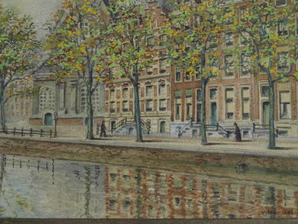 Onbekend, gesigneerd : Gouache/aquarel, Westertoren Amsterdam – ingelijst- 1943  kopen? Bied vanaf 1!