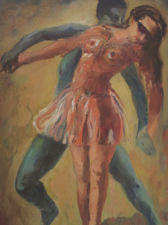 Toon Pluijmers 1910-1967 olieverf "dansen met de duivel" omstreeks 1930 verkocht voor € 70!