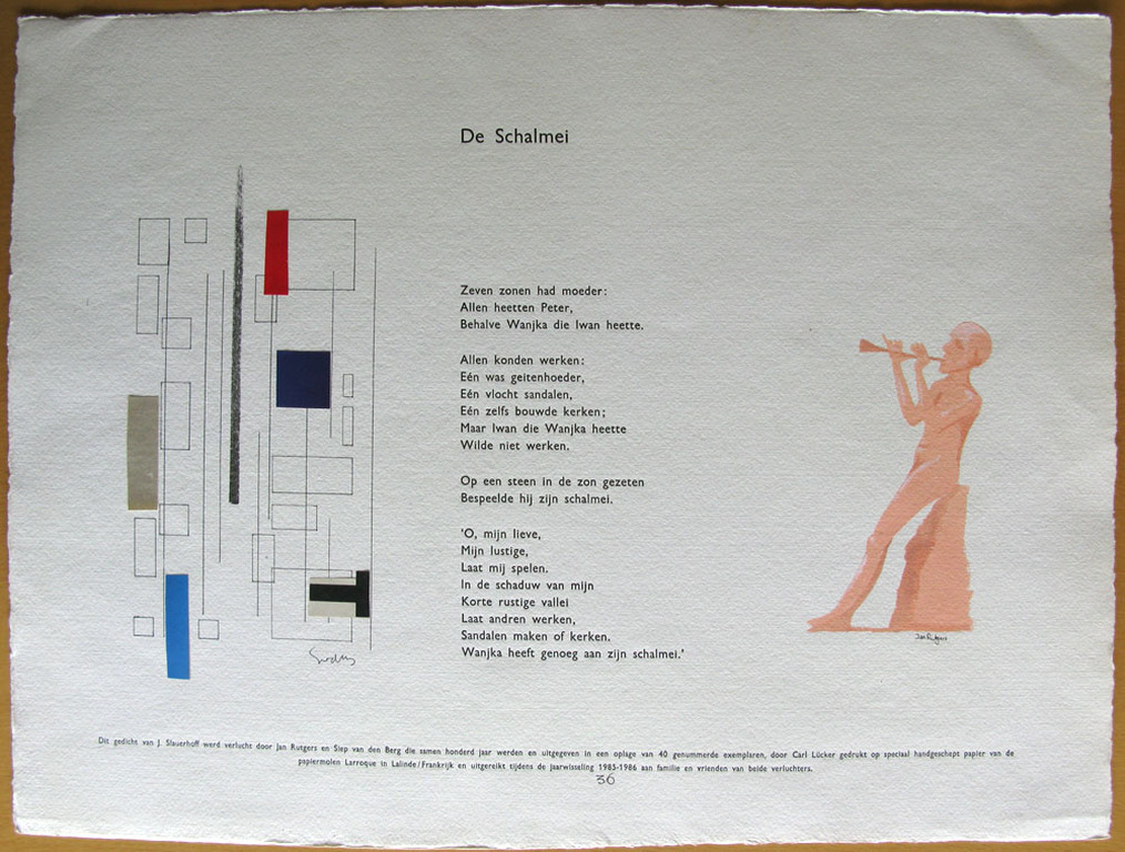 Siep van den Berg, Jan Rutgers en J. Slauerhoff - RIJMPRENT - 1986 verkocht voor € 47!