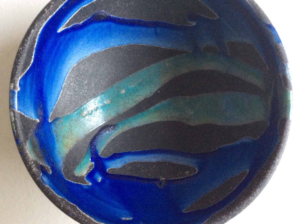 Onbekend - raku-gestookte keramische kom met zegel kopen? Bied vanaf 40!