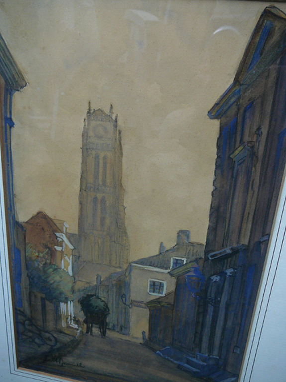 Willem Verhorst: 'Zaltbommel' -aquarel circa 1920- kopen? Bied vanaf 35!