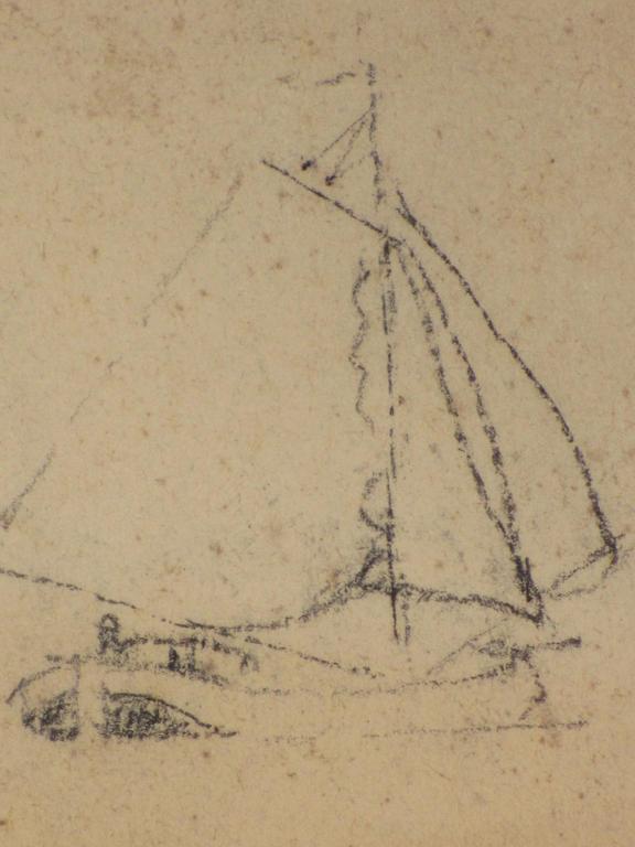 Tjeerd Bottema (toeg.a.), Zeilboot, Houtskooltekening kopen? Bied vanaf 50!