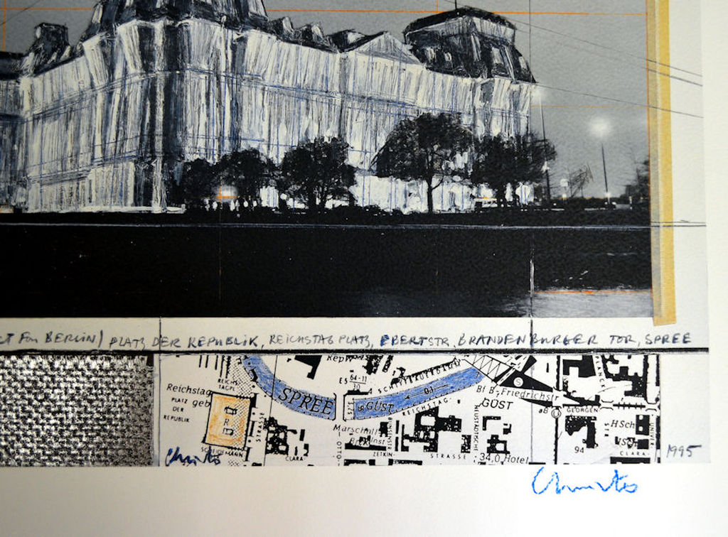 Christo- Reichstag- grote litho met foliedruk 70 x 50 cm . handgesigneerd kopen? Bied vanaf 350!