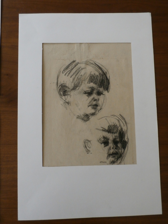 Onbekende kunstenaar - tekening: 2 kinderen kopen? Bied vanaf 1!