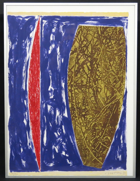 Jelis van Dolderen: Zeefdruk, Zonder titel -Ingelijst verkocht voor € 50!