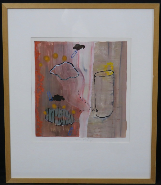 Jeroen Olthof: Acryl op papier, Blazen maar -Ingelijst verkocht voor € 35!