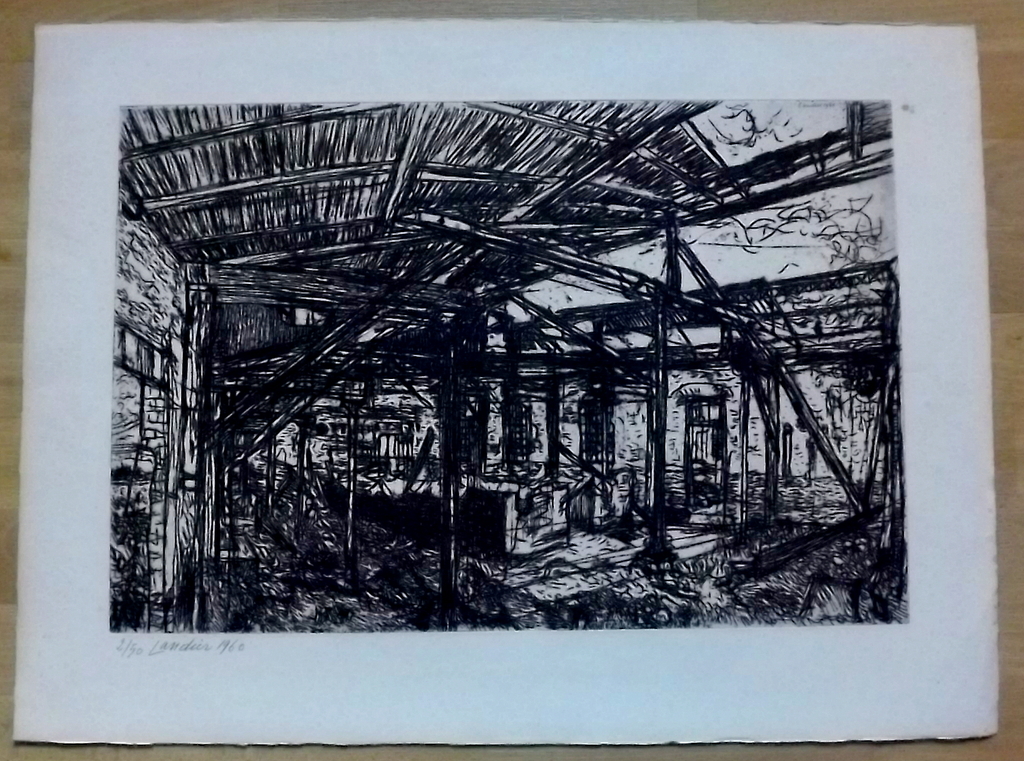 Henri Landier - 1935 - Frans - 56 jaar oude hand gesigneerde ets - XXL formaat kopen? Bied vanaf 1!