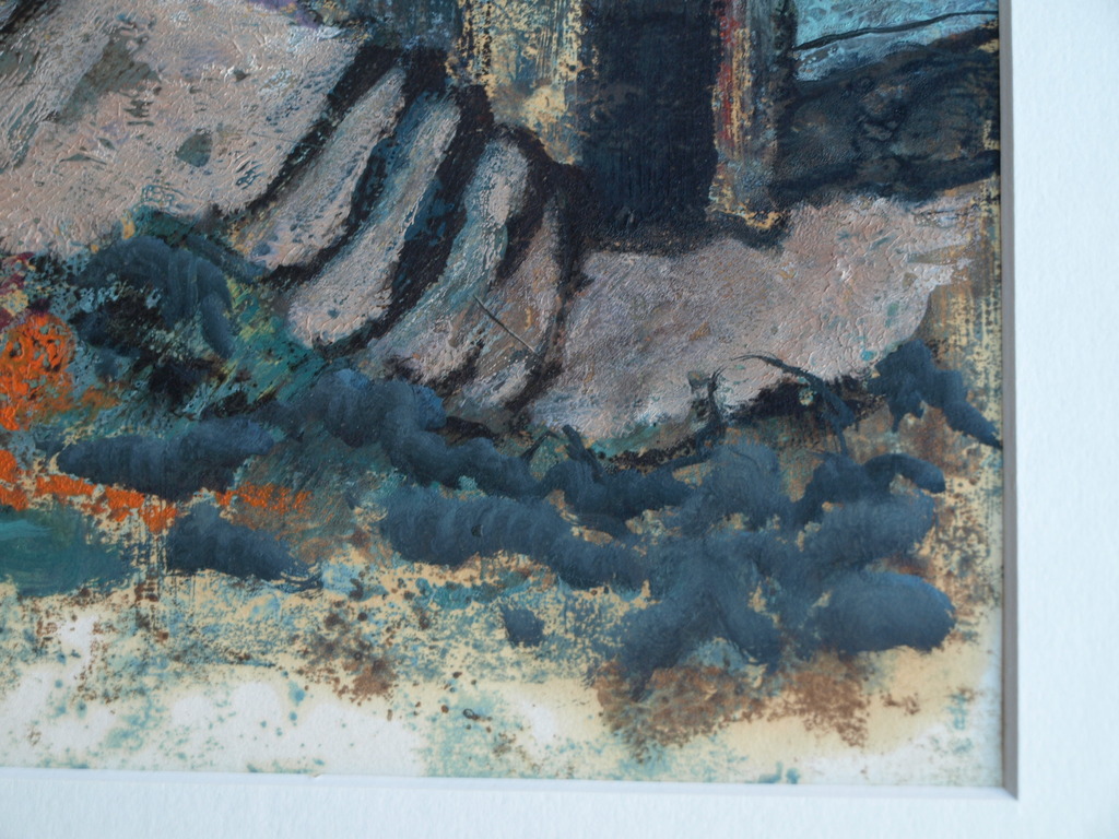 Olieverf op papier – Landschap met huizen – ingelijst – ca 1e helft 20e eeuw kopen? Bied vanaf 1!