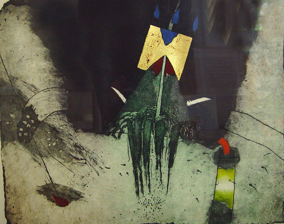 Michel van Overbeeke, ets, Red Top verkocht voor € 200!