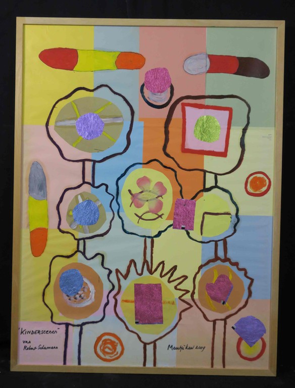 Meertje Kaal: Acryl en Collage, Kinderszenen van Robert Schumann - Ingelijst kopen? Bied vanaf 1!